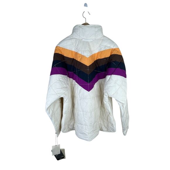 NWT FP Movement x Hatch Printed Puffer Jacket Sz L Ivory Chevron Combo Maternity - Picture 5 of 12